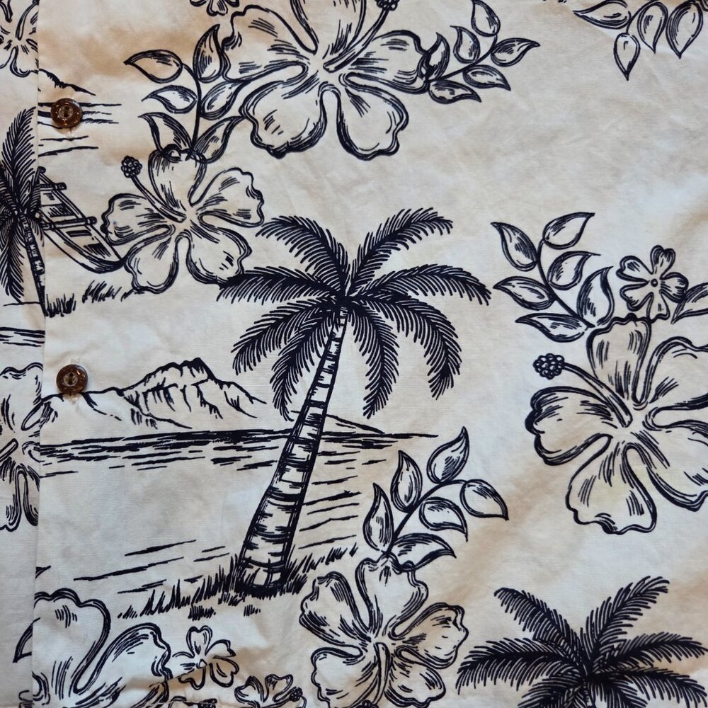 Vintage Hilo Hattie Hawaiian Shirt Mens 4XL Button Up Palm Trees Floral Resort - Picture 8 of 8